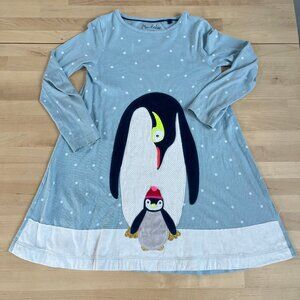 Mini Boden Pinguin appliqué dress, size 6-7